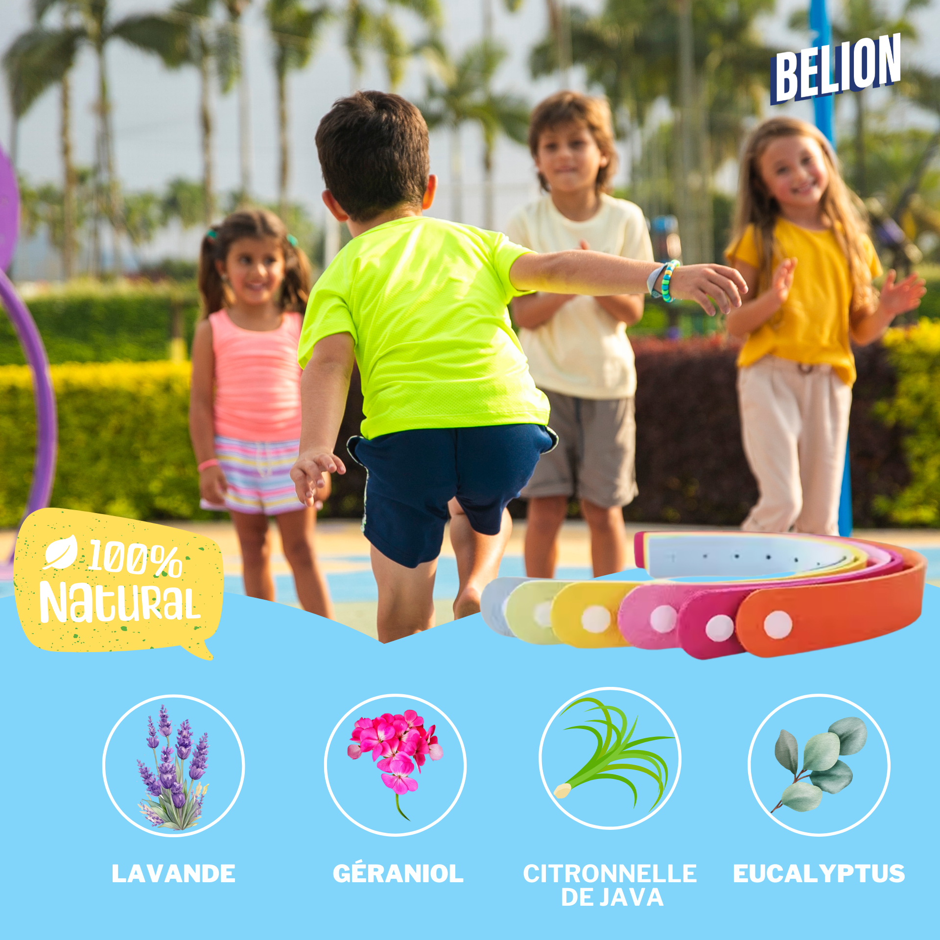 Bracelet anti moustique 100% naturel - 10 unités