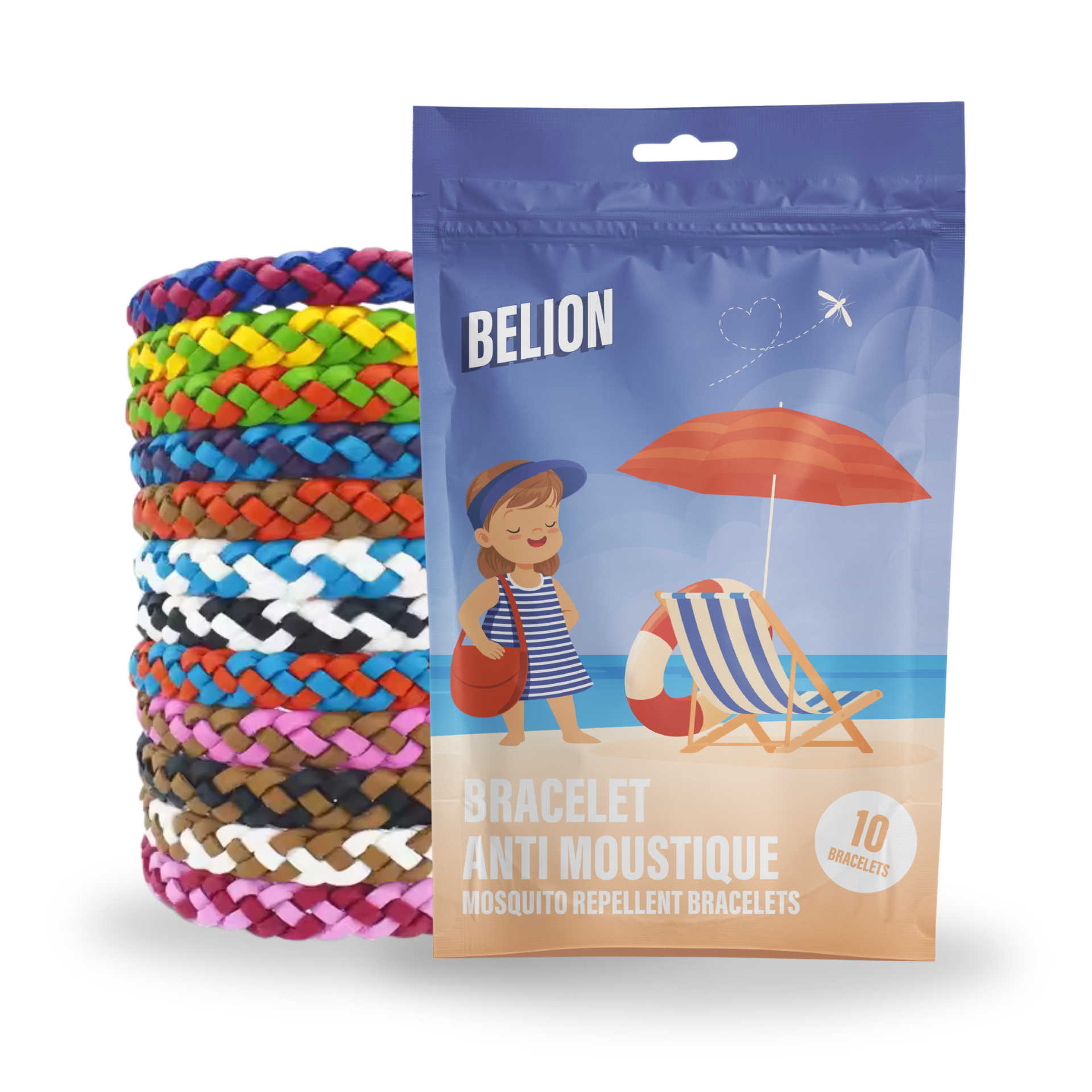 Bracelet anti moustique 100% naturel - 10 unités