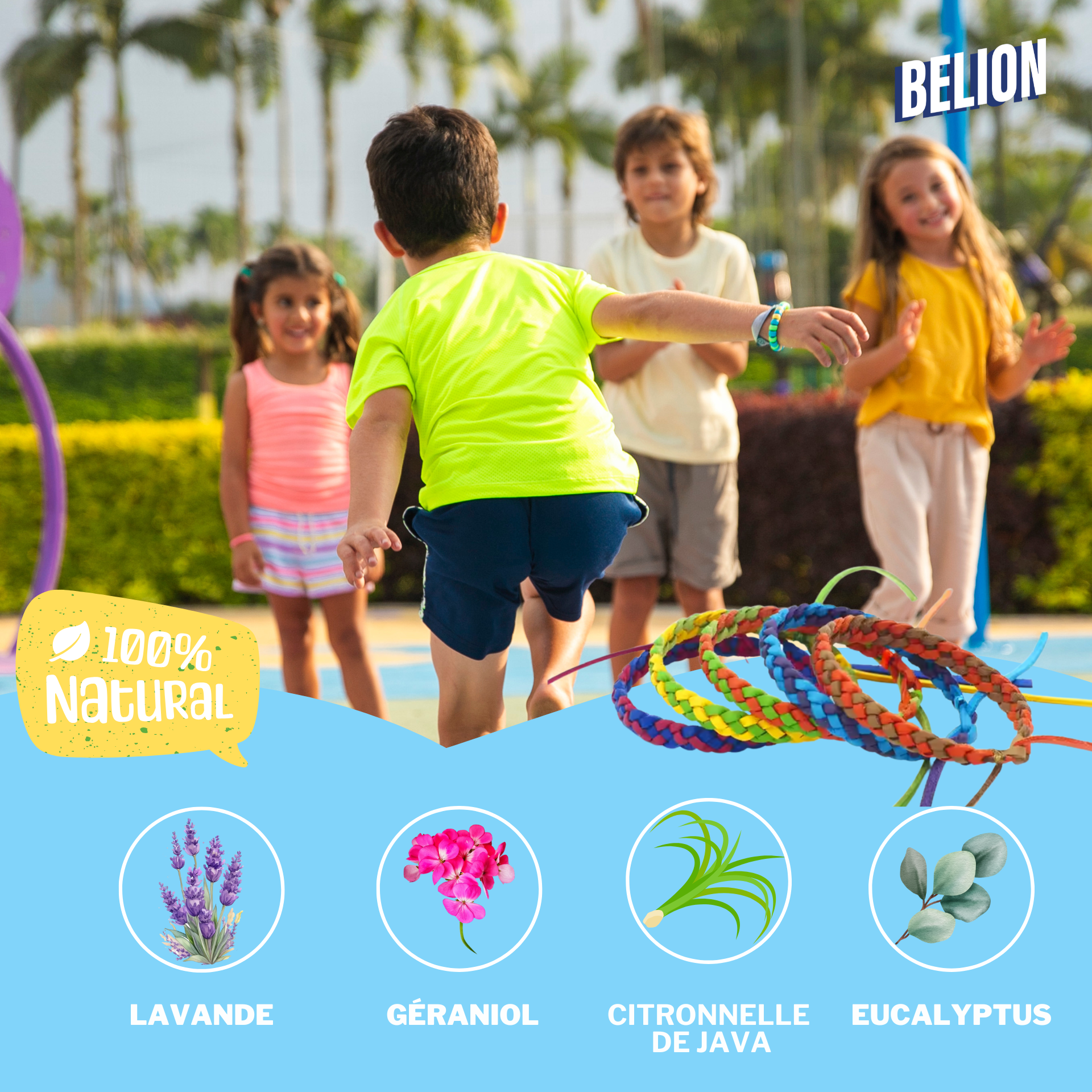 Bracelet anti moustique 100% naturel - 10 unités
